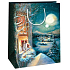 Ditipo Geschenk Kraftbeutel 22 x 10 x 29 cm Weihnachtslandschaft, Kinder im Fenster