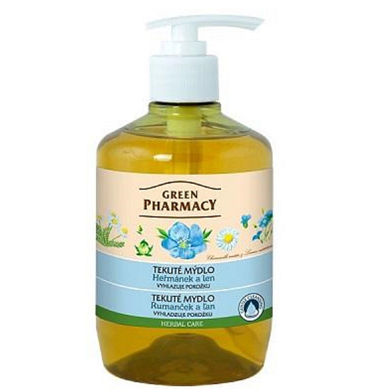 Grüne Apotheke Kamille und Flachs flüssige Glättungsseife 460 ml