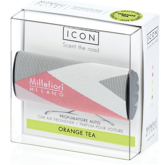 Millefiori Milano Icon Orangentee - Orangetee Autoduft Textil Geometrische Gerüche bis zu 2 Monaten 47 g