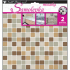 Wandaufkleber plastisches Mosaik, Fliesenimitation, braun 2 Bögen 25,5 x 25,5 cm