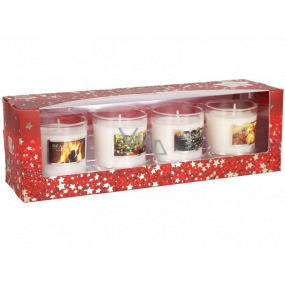 Herz & Zuhause Warmes Weihnachten + Duft des Weihnachtsbaumes + Funkelndes Weihnachten + Wärme des Familienkamins Kerzenglas 4 x 52 g, Set