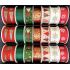 Nekupto Stoff Weihnachtsband Beige rote Bäume 25 mm x 2,5 m