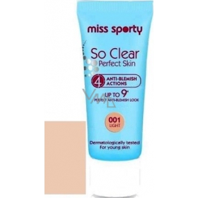 Miss Sports So Clear antibakterielles Make-up 001 hell 30 ml