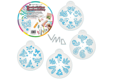Kreative Kunststoffschablonen Blumen und Schmetterlinge, drehbar 25 cm