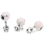 Charme Sterling Silber 925 Elefant mit rosa Ballon, Anhänger am Armband Familie