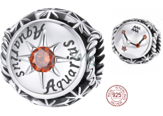 Charme Sterling Silber 925 Sternzeichen, Zirkonia Wassermann, Perle für Armband