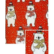 Nekupto Weihnachtsgeschenkpapier 70 x 500 cm Rot, Eisbär, Pinguin