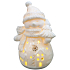 Porzellan-Schneemann mit Baum und LED-Lichtern 6,5 x 10,5 cm