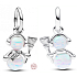 Charme Sterling Silber 925 Opalescent Schneemann, Armband Anhänger Winter