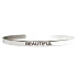 Edelstahlarmband silber mit Gravur Schöne, offene Manschette, 4 mm