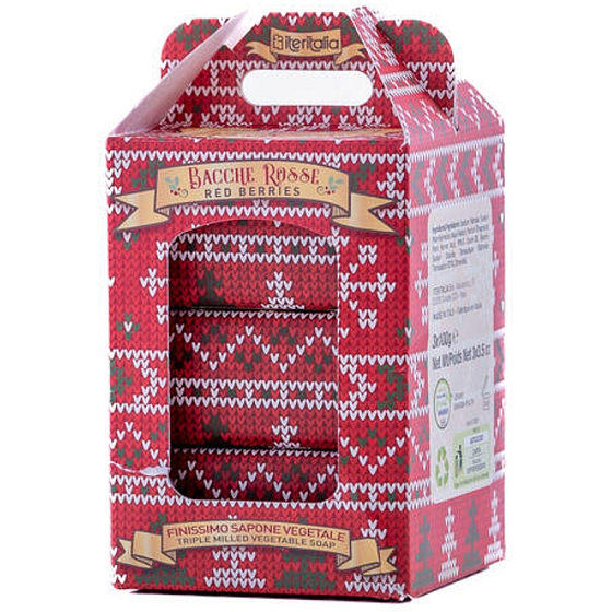 Iteritalia Aromatische Früchte Italienische natürliche Toilettenseife 3 x 100 g, Weihnachtsgeschenkset