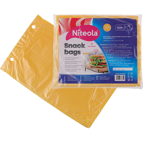 Niteola Snackbeutel, HDPE, 20 × 30 cm, Dicke 12 µ, gelb, 50 Stk