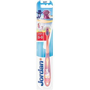 Jordan Step by Step Kinderzahnbürste, im Alter von 6-9 Jahren, 1 Stück