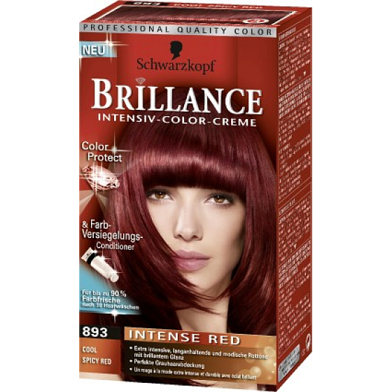 Schwarzkopf Brillance Color Creme Haarfarbe 893 Spicy Red 50 ml