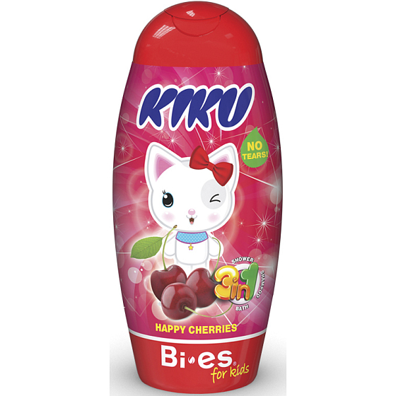 Kiku Happy Cherries 3in1 Duschgel, Shampoo und Schaum für Kinder 250 ml