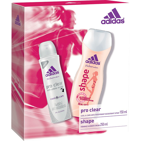Adidas Cool & Care 48h Pro Clear Deodorant Antitranspirant Spray für Frauen 150 ml + Shape Shower Gel 250 ml, Kosmetikset