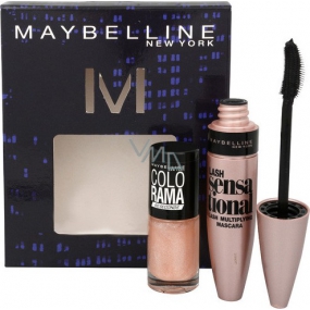 Maybelline Lash Sensationelle Mascara schwarz 9,6 ml + Colorama Nagellack 046 7 ml, Kosmetikset