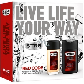 Str8 Red Code parfümiertes Deodorantglas für Männer 85 ml + Duschgel 250 ml, Kosmetikset