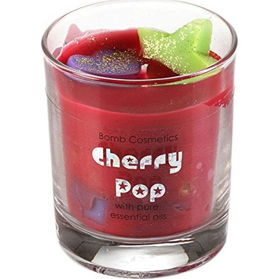 Bomb Cosmetics Cherry - Cherry Pop Glass Candle Duftende natürliche, handgefertigte Kerze in Glas brennt bis zu 35 Stunden