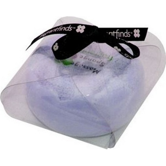 Duftende Lavendel-Glycerin-Massage-Seife mit einem Schwamm, der mit dem Duft von Lavendel in einer weichen lila Farbe von 200 g gefüllt ist