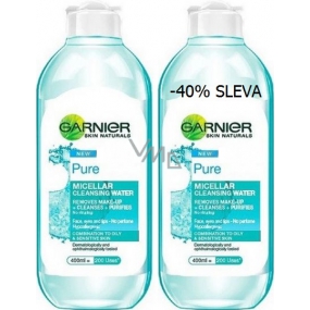 Garnier Skin Naturals Pure All In One Mizellenwasser für Mischhaut bis fettige und empfindliche Haut 2 x 400 ml