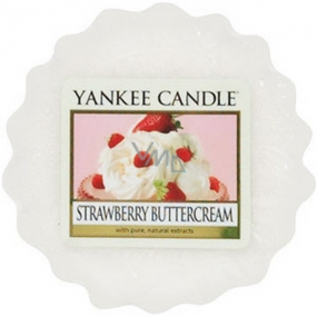 Yankee Candle Strawberry Buttercreme - Erdbeeren mit Schlagsahne duftendem Wachs für Aromalampen 22 g