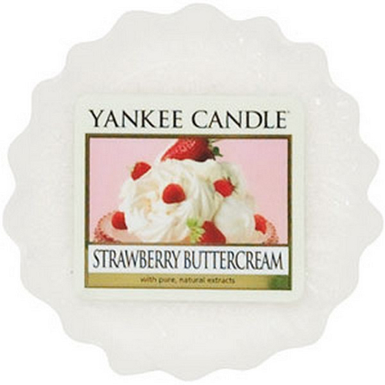 Yankee Candle Strawberry Buttercreme - Erdbeeren mit Schlagsahne duftendem Wachs für Aromalampen 22 g