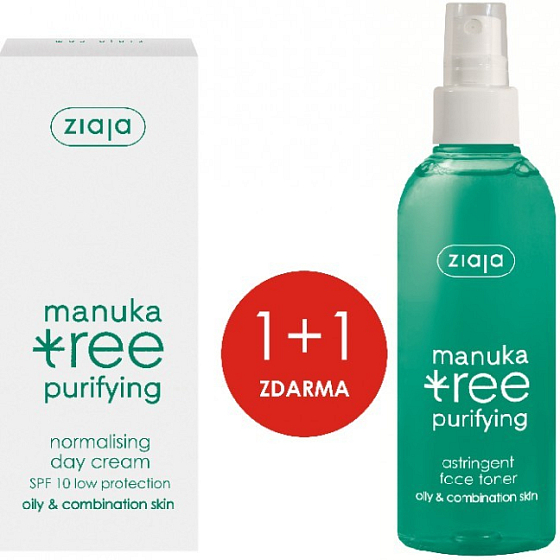 Ziaja Manuka Tree Purifying Normalisierende Tagescreme 50 ml + Manuka Tree Purifying Adstringierende Haut Tonic 200 ml, Duopack