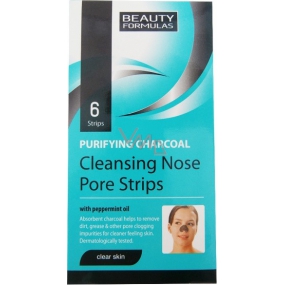 Beauty Formulas Charcoal Aktivkohle-Reinigungspflaster für die Nase 6 Stück