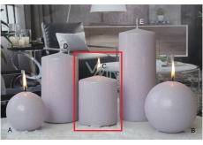 Lima Eis Pastell Kerze hell lila Zylinder 80 x 100 mm 1 Stück