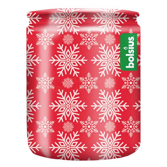 Bolsius Flakes rot, Duftkerze im Glas 68 x 80 mm, Brenndauer 23 Stunden