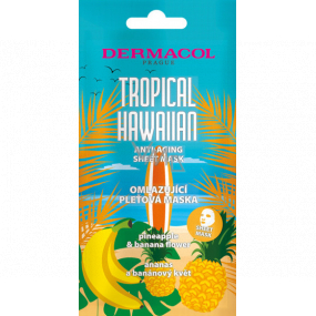 Dermacol Tropical Hawaiianische verjüngende Textilmaske mit Ananas- und Bananenblütenextrakt 15 ml