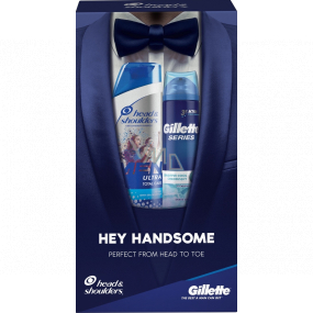 Head & Shoulders Men Ultra Total Care Anti-Schuppen-Shampoo für Männer 270 ml + Series Sensitive Cool Rasierschaum für Männer 200 ml, Kosmetikset für Männer