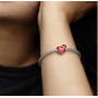 Charm Sterlingsilber 925 Rotes Weihnachtliches Herz, Perle für Armband Weihnachten