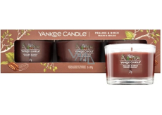 Yankee Candle Praline & Birch - Praline und Birke duftende Votivkerze im Glas 3 x 37 g, Geschenkset