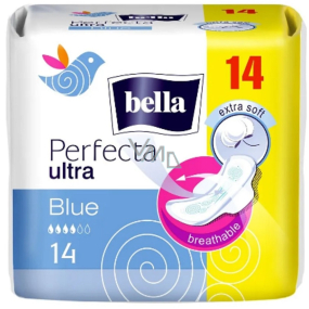 Bella Perfecta Slim Blue Ultradünne Damenbinden mit Flügeln für empfindliche Haut 14 Stück