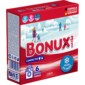 Bonux Waschpulver White Polar Ice Fresh, 390 g, 6 Laschen
