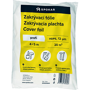Spokar Profi Abdeckfolie zum Malen, 12 µ, 20 m², 4 × 5 m