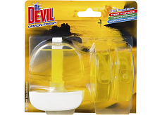Dr. Devil 3in1 Lemon Fresh flüssiger WC Block, Halter + Nachfüllung 3× 55 ml