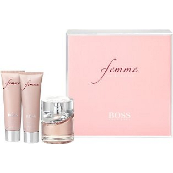 Hugo Boss Femme parfümiertes Wasser für Frauen 50 ml + Körperlotion 50 ml + Duschgel 50 ml, Geschenkset