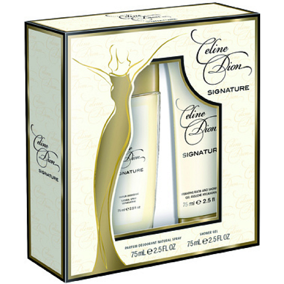 Celine Dion Signature parfümiertes Deodorantglas für Frauen 75 ml + Duschgel 75 ml, Kosmetikset