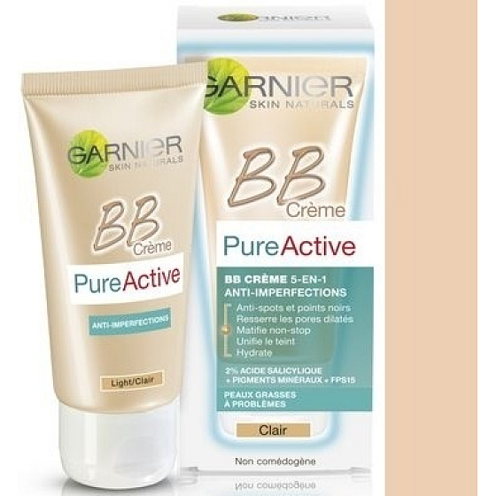 Garnier Skin Naturals Pure Active BB-Creme gegen Unreinheiten 5in1 SPF15 Light 50 ml