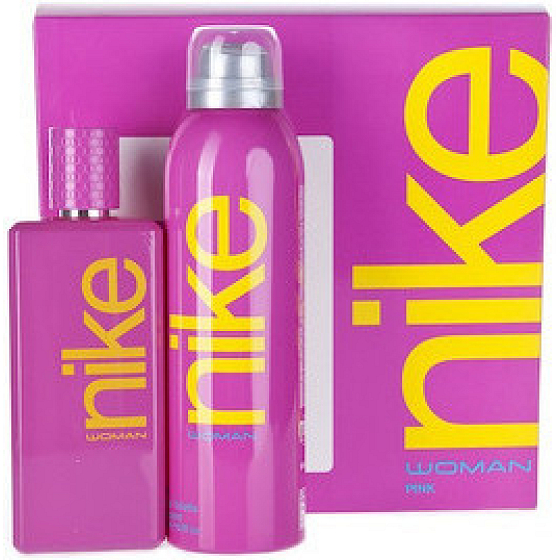 Nike Pink Woman Eau de Toilette 100 ml + Deodorant Spray 200 ml, Geschenkset