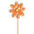 Filzblume orange Aussparung 4 cm + Spieße