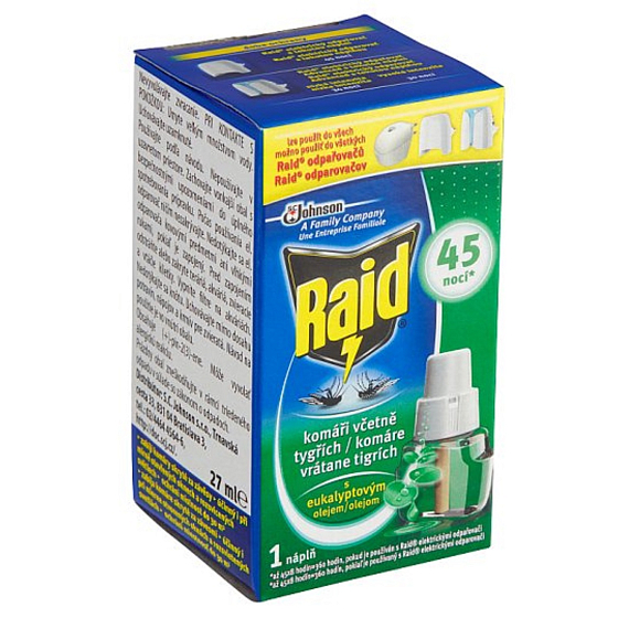 Raid Elektroverdampfer mit Eukalyptusöl gegen Mücken 45 Nächte 27 ml nachfüllen
