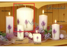 Lima Flower Lavender Duftkerze hellviolett mit Aufkleber Lavendelzylinder 110 x 150 mm 1 Stück