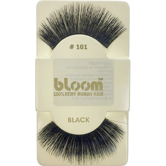 Bloom Natural klebrige Wimpern aus Naturhaar schwarz gekräuselt Nr. 101 1 Paar