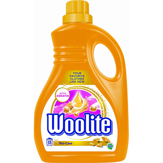 Woolite Pro-Care Waschgel macht die Fasern in 33 Dosen von 2 l weich und schützt sie