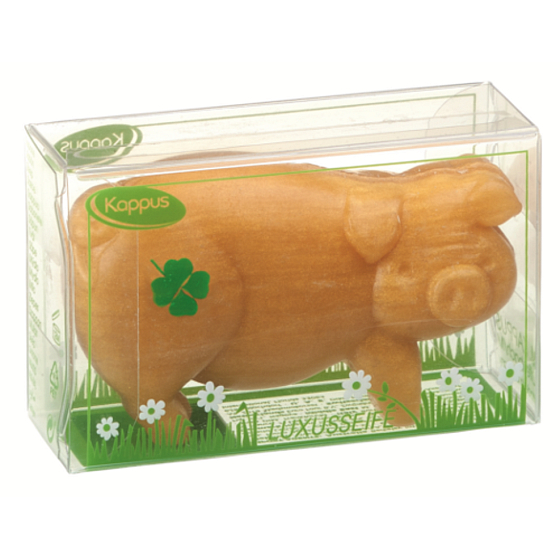 Kappus Sparschwein Gold Toilettenseife in einer attraktiven, transparenten Box 100 g