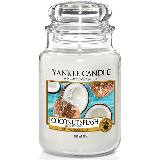 Yankee Candle Coconut Splash - Kokos-Erfrischung Duftkerze Classic großes Glas 623 g